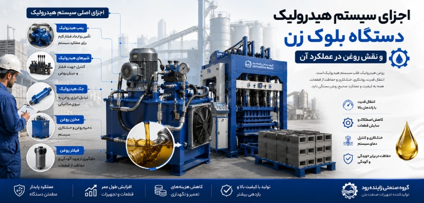اجزای سیستم هیدرولیک - روغن هیدرولیک دستگاه بلوک زن