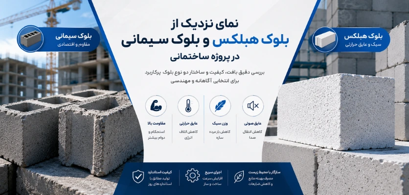 نمای نزدیک - بلوک سیمانی یا هبلکس