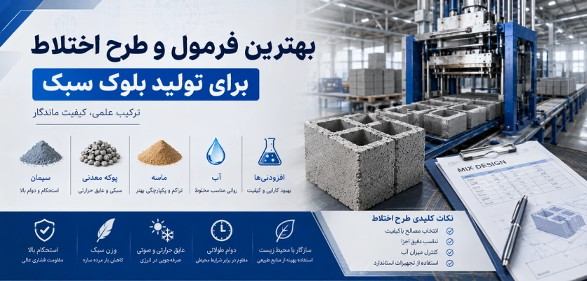 بهترین فرمول - بهترین مصالح برای تولید بلوک