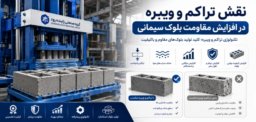 نقش تراکم و ویبره در افزایش مقاومت بلوک سیمانی - استحکام بلوک سیمانی