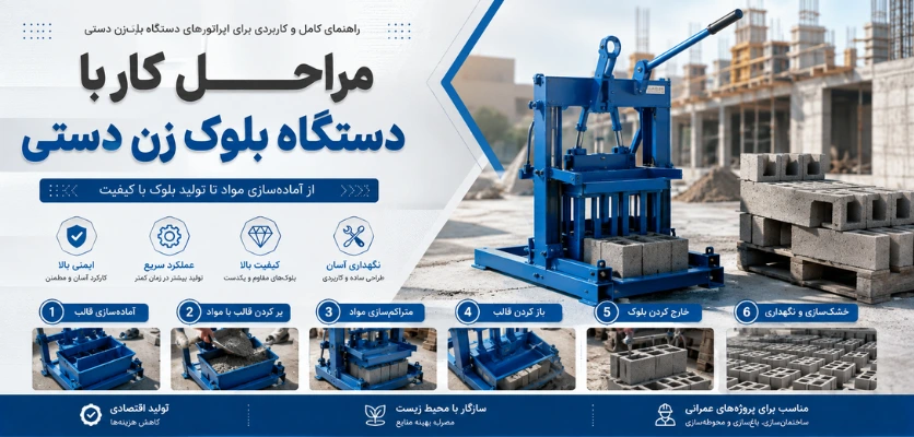 مراحل کار با دستگاه بلوک زن دستی - آموزش دستگاه بلوک زنی دستی