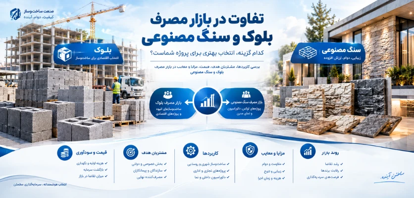 تفاوت در بازار مصرف - بلوک زنی یا تولید سنگ مصنوعی