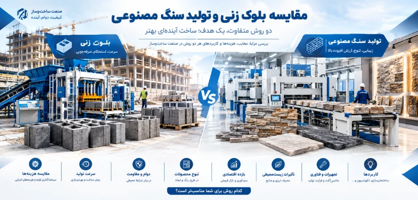 مقایسه بلوک زنی و تولید سنگ مصنوعی - بلوک زنی یا تولید سنگ مصنوعی